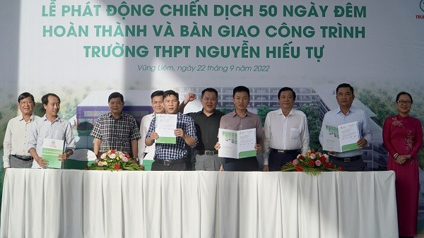 Trungnam Group phat dong chien dich 50 ngay dem hoan thanh va ban giao truong THPT Nguyen Hieu Tu