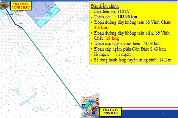 Keo dien tu Soc Trang ra huyen Con Dao