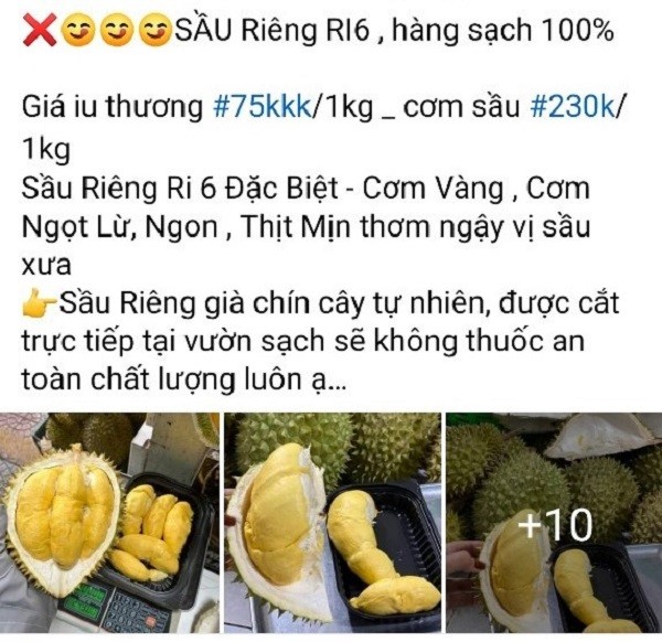 Su that sau rieng chin cay ban tren cho online