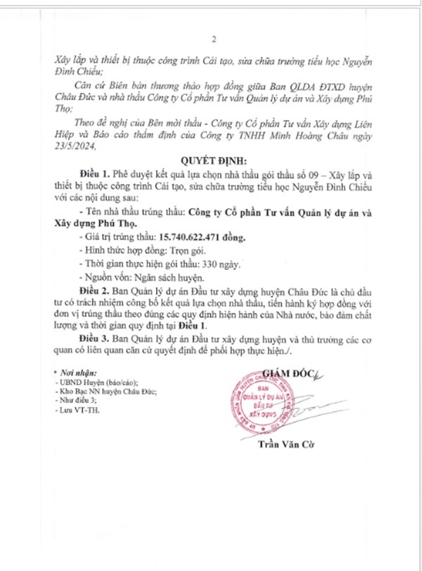 BR-VT: Gói cải tạo 3 trường TH tại Châu Đức về tay ai? - Hình 4 BR-VT: Goi cai tao 3 truong TH tai Chau Duc ve tay ai?-Hinh-4