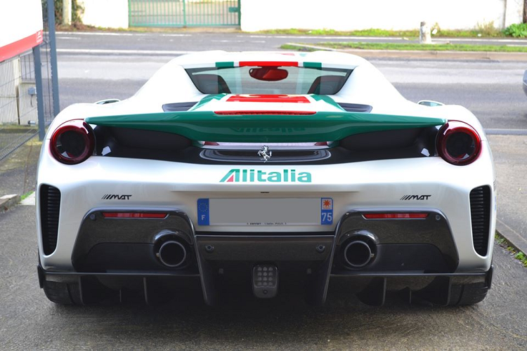 Ferrari 488 Pista Spider Alitalia phong cách Lancia Stratos độc đáo - Hình 7 Ferrari 488 Pista Spider Alitalia phong cach Lancia Stratos doc dao-Hinh-7