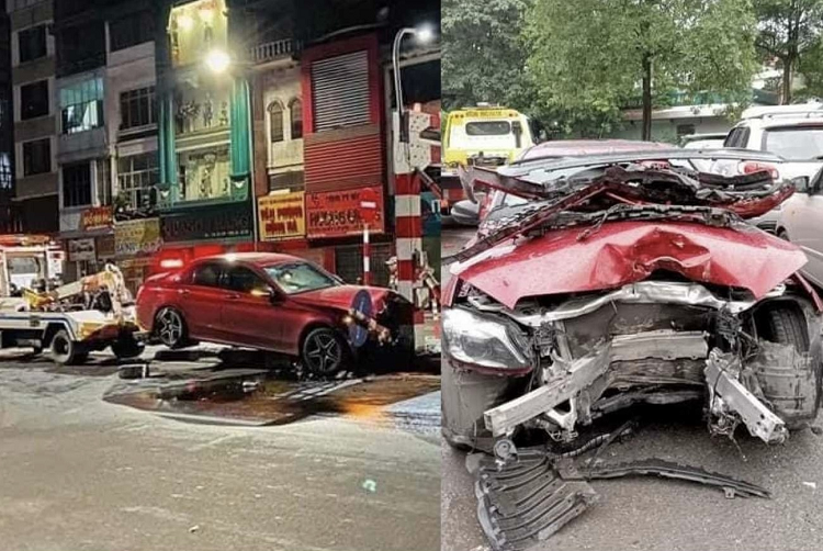 Ai cam lai Mercedes-Benz C300 AMG bi tai nan 'nat dau' o Ha Noi?