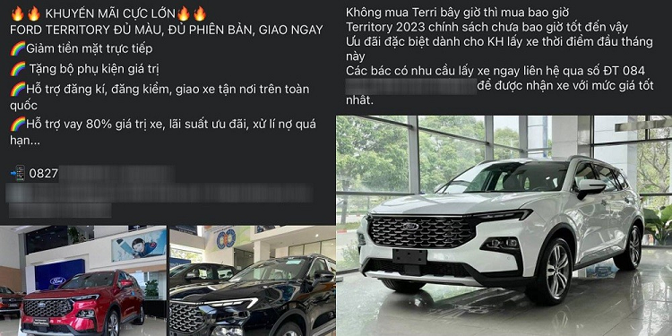 Ford Territory dang giam den 70 trieu dong