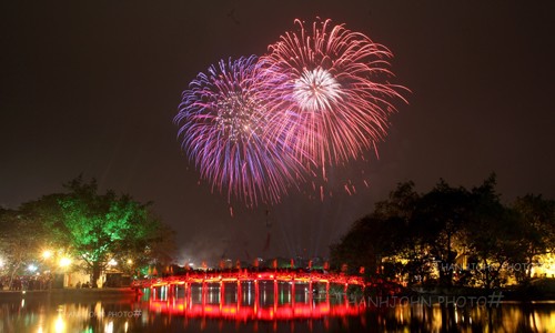 Nguoi dan Ha Noi xem ban phao hoa o dau va dem giao thua?