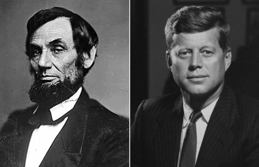 Tong thong John F. Kennedy va Abraham Lincoln co su trung hop kho tin