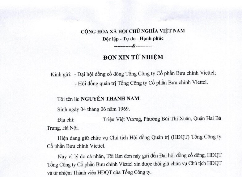 Ong Nguyen Thanh Nam xin tu nhiem chuc Chu tich Viettel Post-Hinh-2