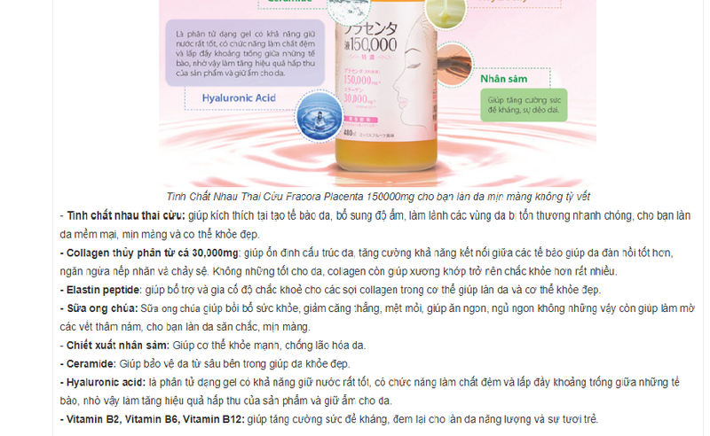 Quảng cáo nước uống đẹp da Fracora Placenta Drink lừa dối thế nào? - Hình 2 Quang cao nuoc uong dep da Fracora Placenta Drink lua doi the nao?-Hinh-2