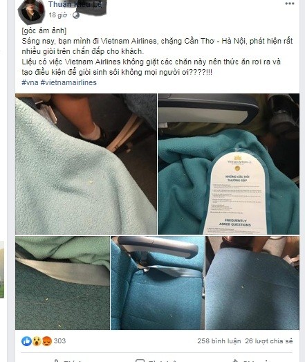 Hang Vietnam Airlines noi gi khi khach phat hien chan tren may bay co gioi bo luc nhuc?