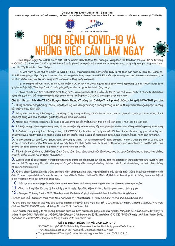 12 viec nguoi dan TP HCM can lam trong '14 ngay vang' de chong dich Covid-19