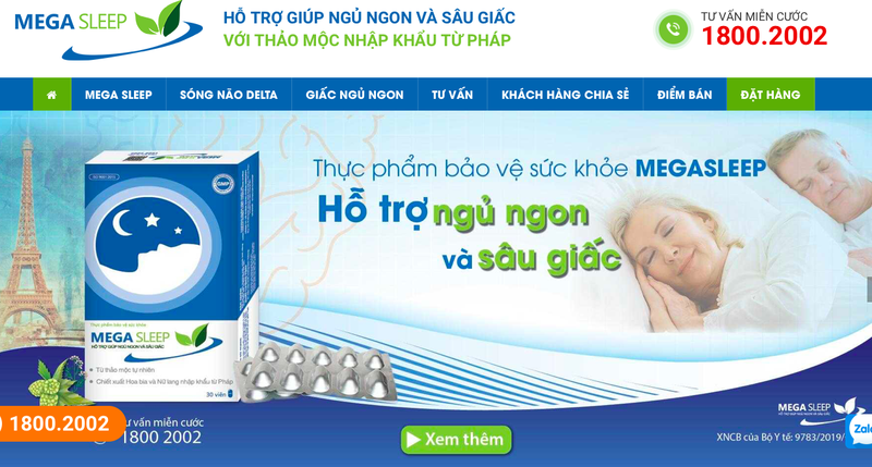 Mega Sleep quang cao sai ban chat, danh lua nguoi tieu dung