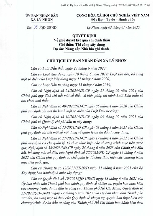 TP HCM: Cty Tan Dai Tin duoc chi dinh goi xay lap tai Ly Nhon