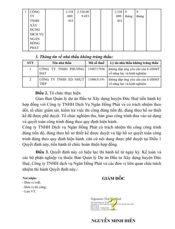 Long An: Công ty Ngân Hồng Phát trúng gói thi công cầu kênh T8 số 3 - Hình 2 Long An: Cong ty Ngan Hong Phat trung goi thi cong cau kenh T8 so 3-Hinh-2