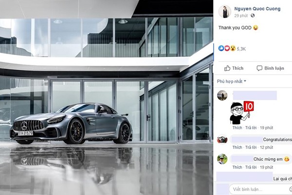 Chong cua Dam Thu Trang khoe Mercedes-AMG GT R bien doc co gia hon  11 ty