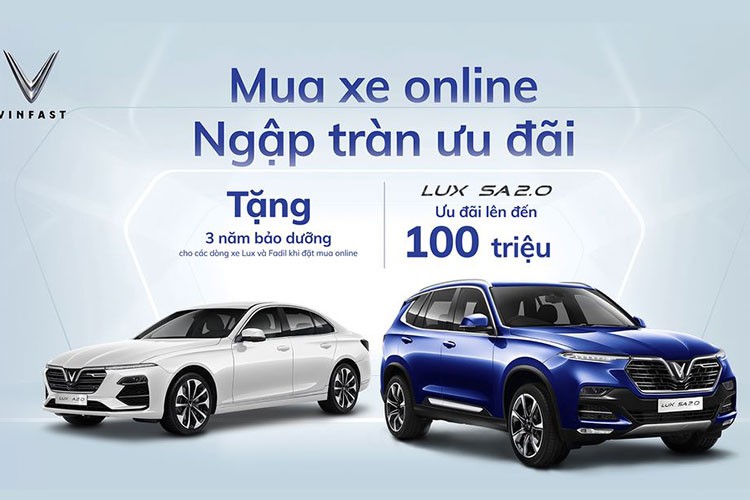 Mua xe Vinfast trực tuyến được ưu đãi đến 100 triệu Mua xe Vinfast truc tuyen duoc uu dai den 100 trieu