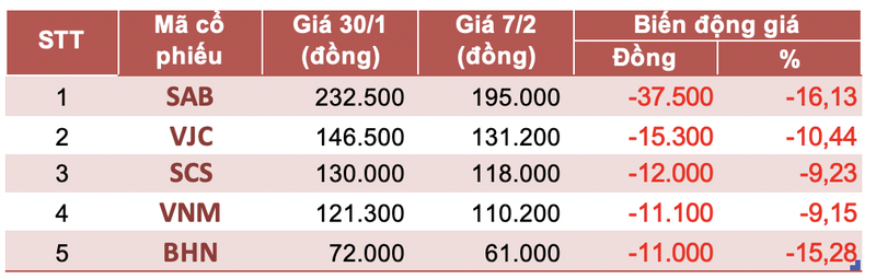 Co phieu nao lam nha dau tu mat tien nhieu nhat sau Tet Nguyen Dan 2020?