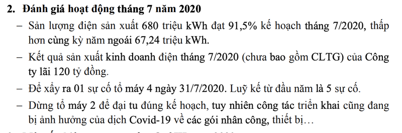 Nhiet dien Hai Phong bao lai trong thang 7 dat 120 ty dong