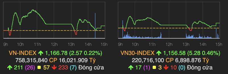 Thi truong rung lac, VN-Index ket phien cuoi tuan voi muc tang nhe 3 diem