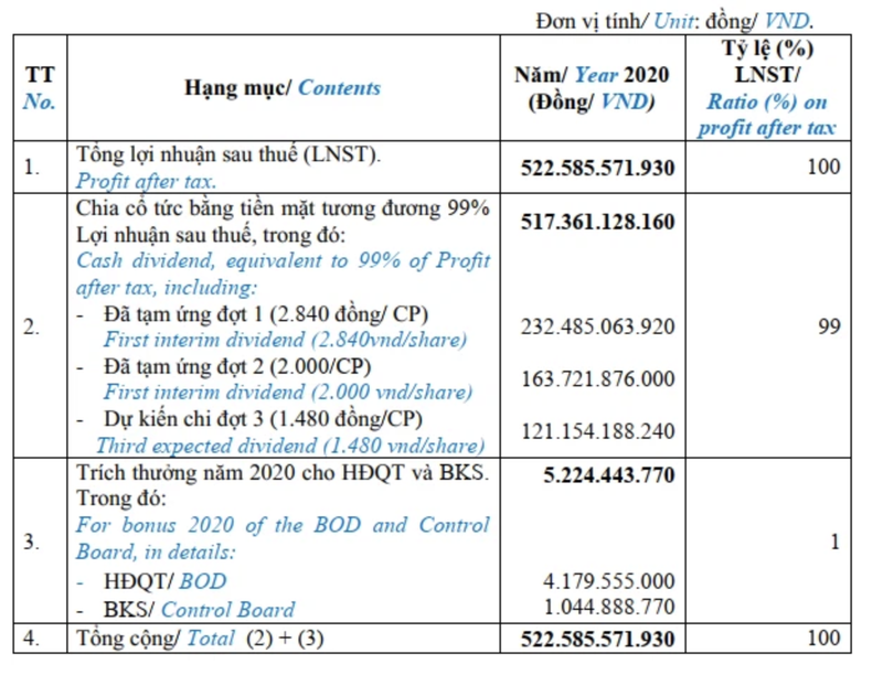 Nhua Binh Minh trich 99% loi nhuan 2020 tra co tuc cho co dong