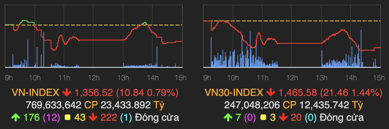 Luc ban ap dao khien VN-Index mat gan 11 diem