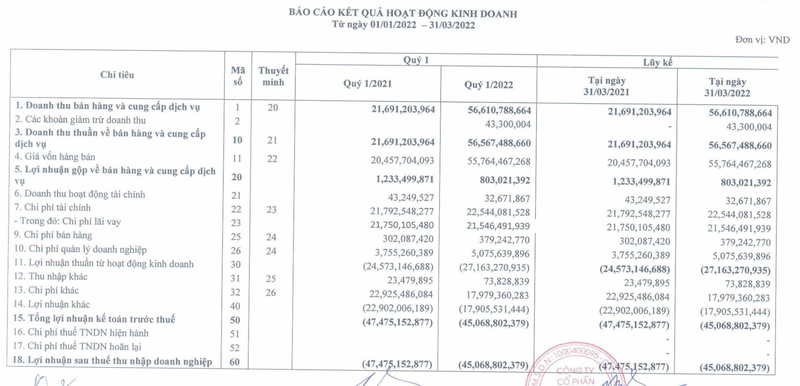 Truoc them huy niem yet, FTM ghi lo them 47 ty dong quy 1/2022