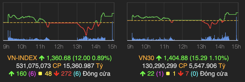 Nhom co phieu tru do thi truong, VN-Index bat ngo tang 12 diem phien 5/5