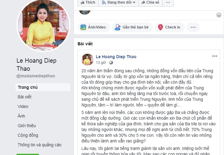 Ba Le Hoang Diep Thao tam su chua xot sau phien toa xu ly hon