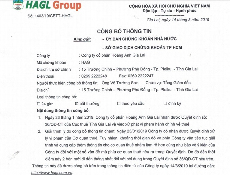 Hoang Anh Gia Lai cua bau Duc bi truy thu thue 