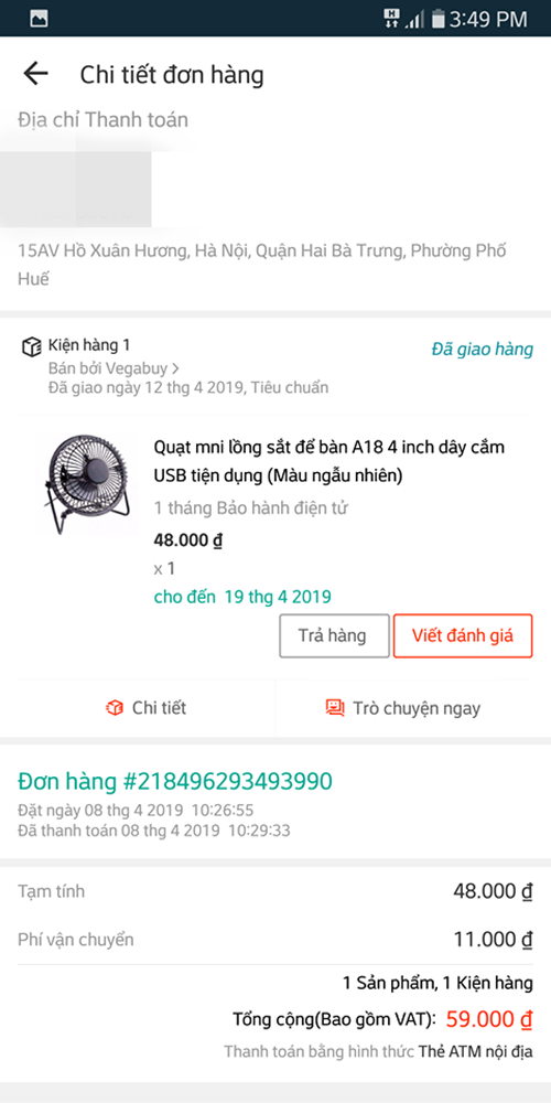 Mua quat mini long sat tren Lazada, khach nhan ve...thuoc day do vai-Hinh-3