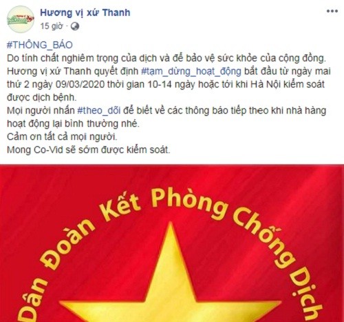 Sau loat ca nhiem Covid-19, nhieu quan cafe, nha hang thong bao dong cua