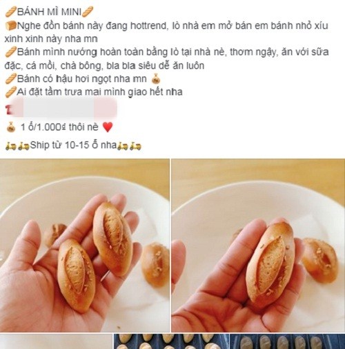 Banh mi mini lai gay bao chi 1.000 dong/chiec