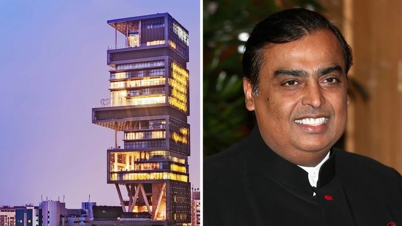 Vao xem dinh thu cua gia dinh ty phu giau nhat chau A Mukesh Ambani