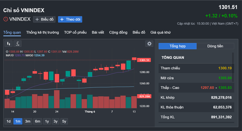 VN-Index lieu co giu duoc moc 1.300 diem?