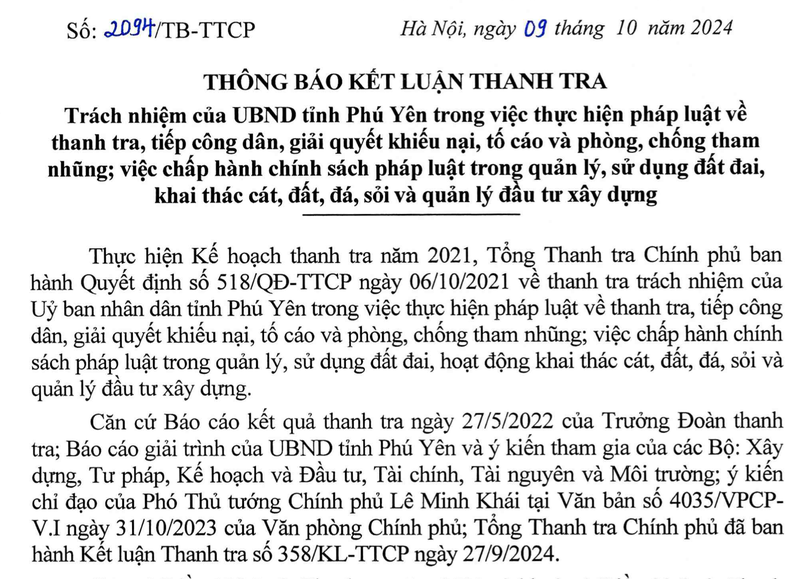 Nhung du an tai Phu Yen bi Thanh tra Chinh phu chi ra cac sai pham-Hinh-2