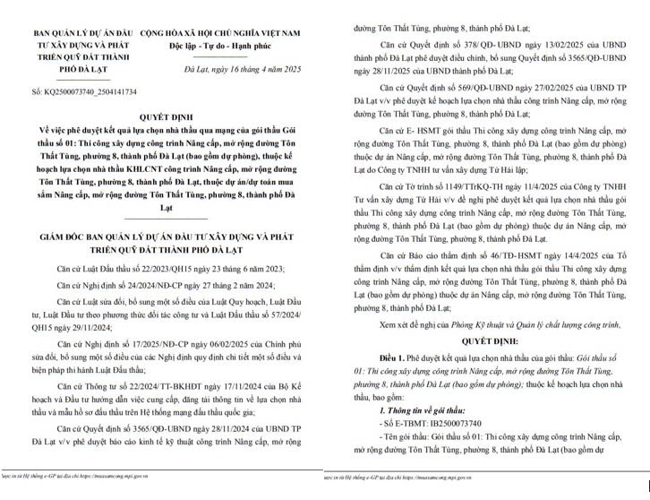 Lam Dong: Danh tinh doanh nghiep trung goi thau lam duong Ton That Tung