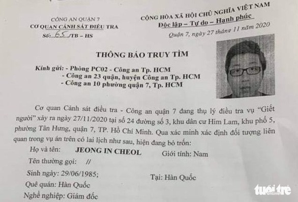 Ca nan nhan va nghi can vu thi the trong vali deu la nguoi Han Quoc