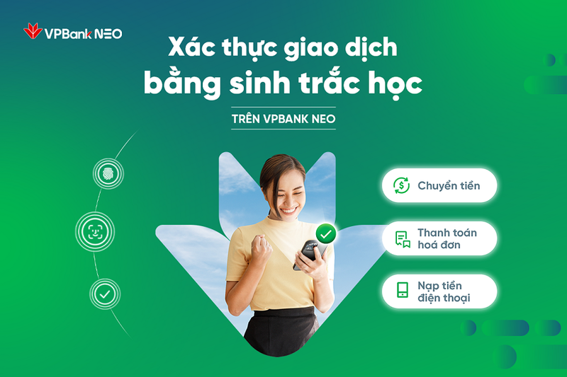 Khach hang VPBank dung van tay, khuon mat xac thuc giao dich