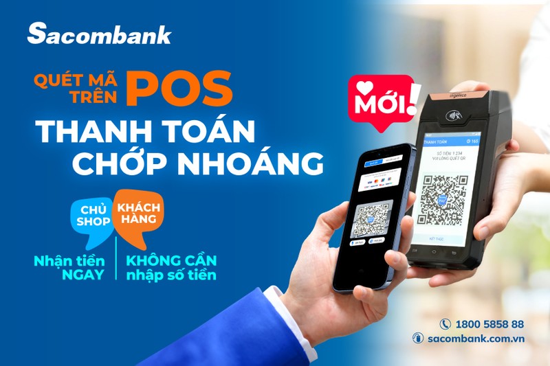 Sacombank tich hop ma QR da nang ngay tren may POS