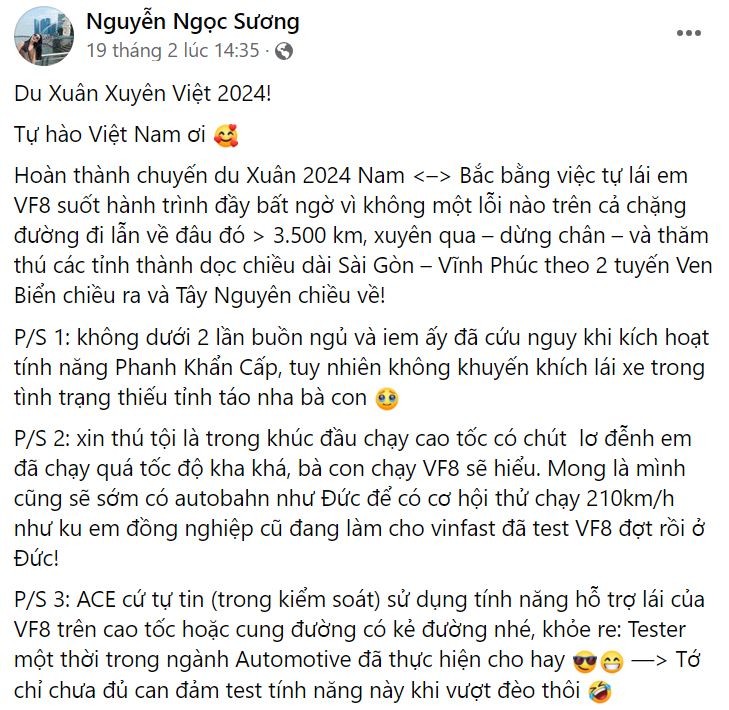 Chu xe dien ke chuyen ve 'canh ve' ADAS, 'tro ly' ViVi tren ngan dam duong