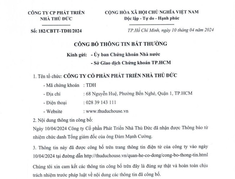 Tong giam doc Thuduc House gui don xin tu nhiem trong luc lai am 62 ty dong