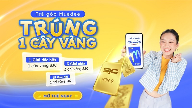 Trung vang cuc nhan voi the tra gop Muadee by HDBank