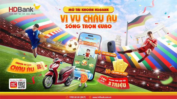 Ghi ban tren ung dung HDBank, den chau Au xem chung ket Euro 2024