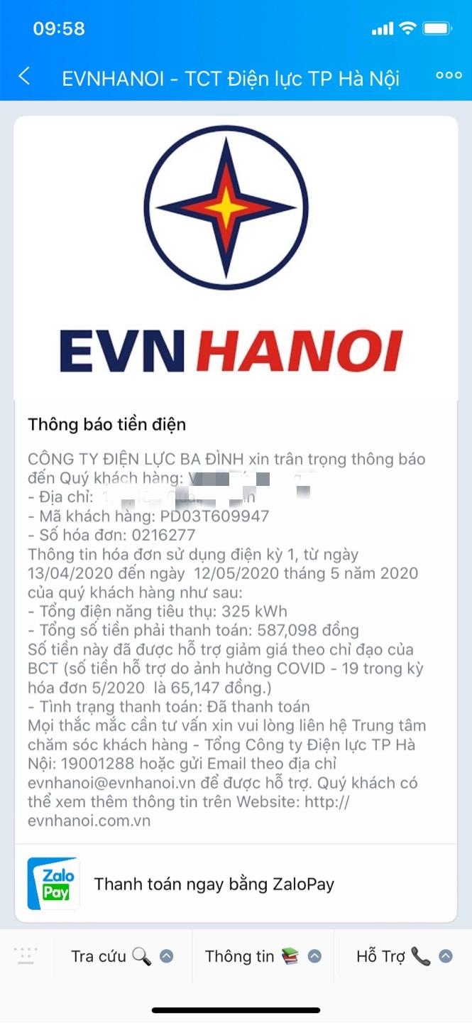 EVNHANOI thong tin lich cat dien, hoa don... tren Zalo-Hinh-6