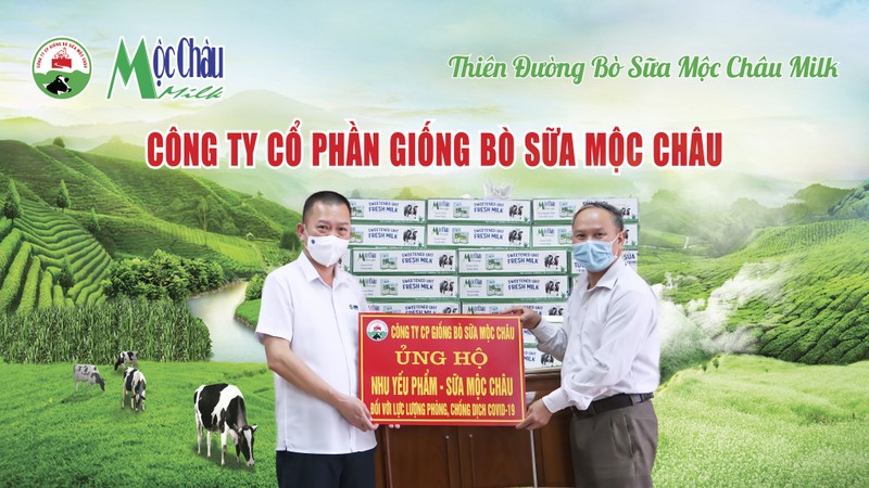 Moc Chau Milk trao tang sua tuoi toi nguoi dan va tuyen dau chong dich