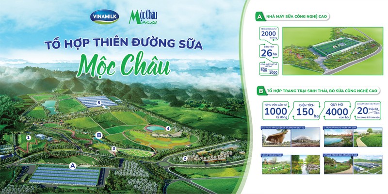 Kham pha to hop Thien duong sua Vinamilk va Moc Chau Milk vua khoi cong