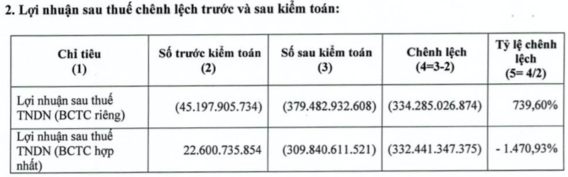 Thuduc House noi gi ve con so lo khung sau kiem toan 2020?