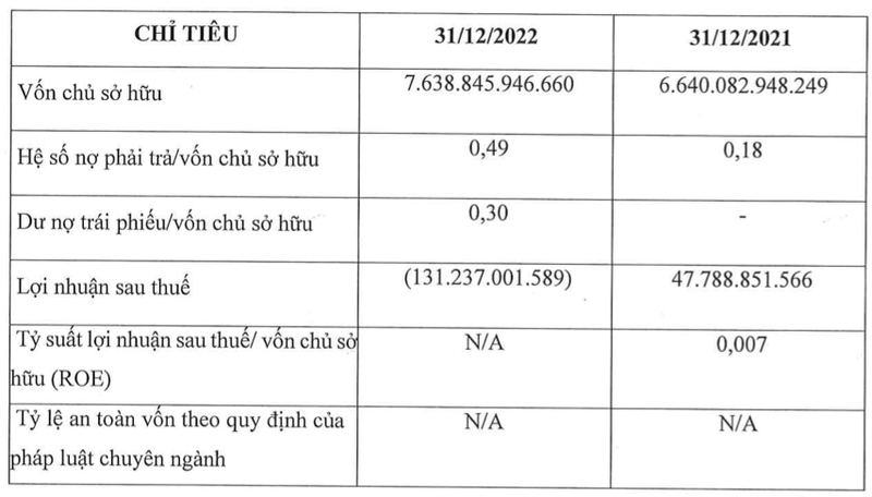 No Va Thao Dien lo 131 ty nam 2022, du no trai phieu 2.288 ty dong