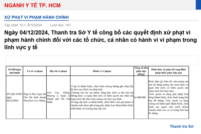 Loat sai pham tai nha khoa Cao Thang