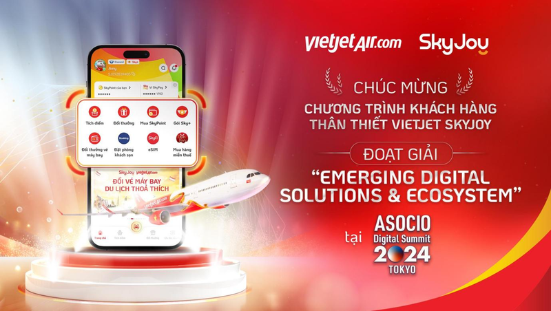 Vietjet SkyJoy duoc vinh danh tai ASOCIO DX Award 2024 trai nghiem Hoi vien