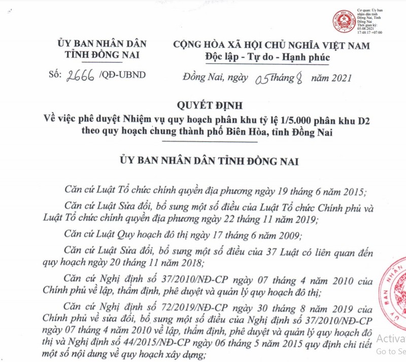 Dong Nai duyet nhiem vu quy hoach phan khu hon 2.200 ha tai TP Bien Hoa