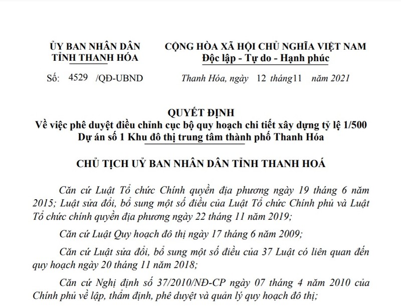 Thanh Hoa duyet dieu chinh quy hoach khu do thi gan 150 ha cua Vingroup